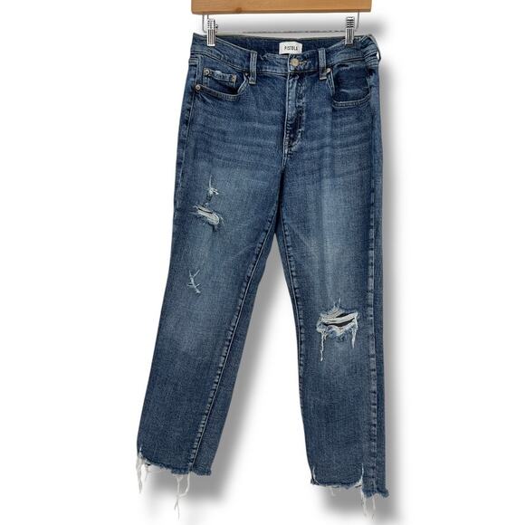 Pistola Munroe High Rise Cropped Cigarette Take a Walk Jeans Women's 30 Blue - Picture 3 of 10